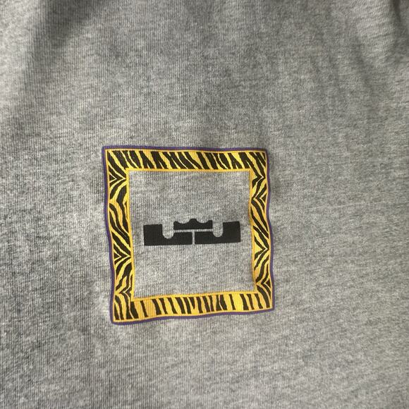 RARE Nike Mens Lebron James 'LBJ' Logo Loose Fit T-Shirt Gray DQ1881-063 XXL - Picture 2 of 6